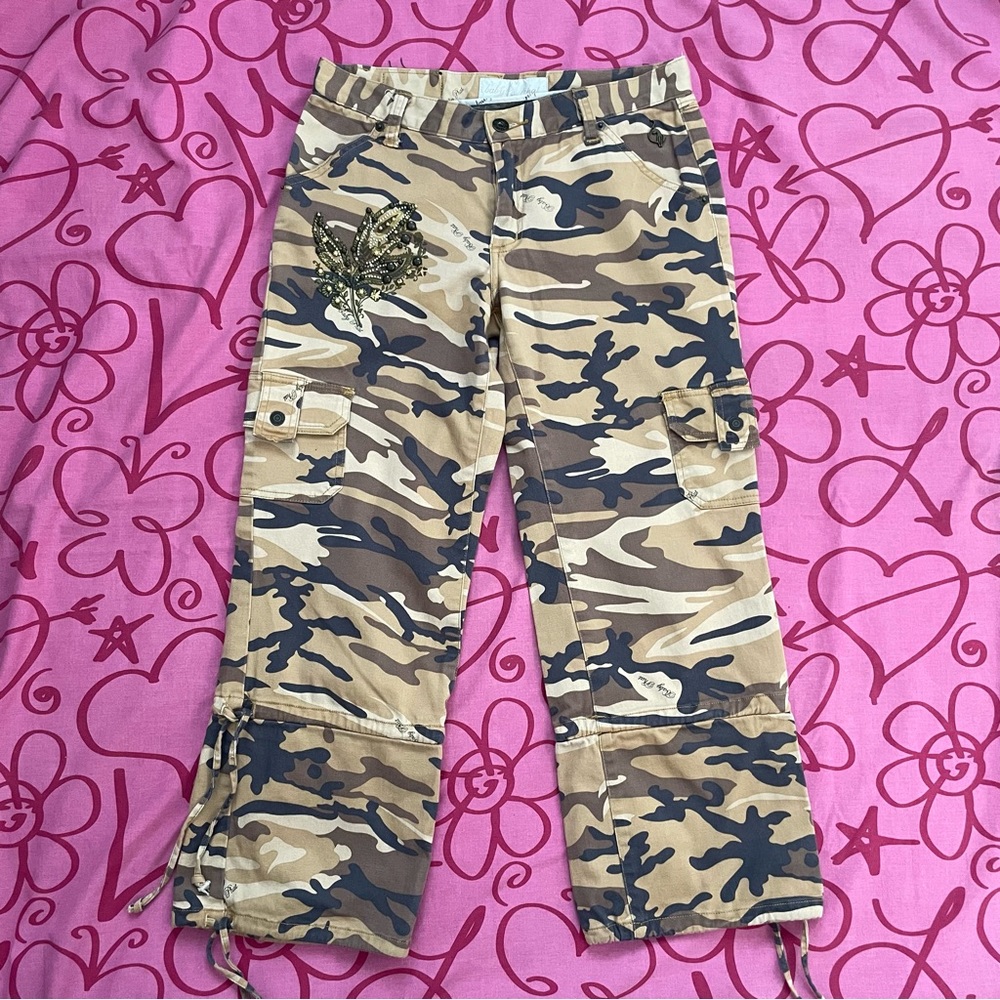 Vintage Y2K Baby Phat Camo Cropped Pants